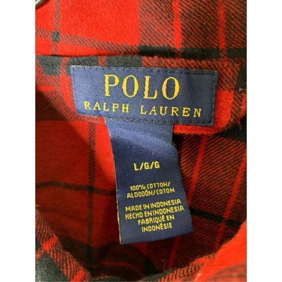 Polo Ralph Lauren Flannel pajama sleeping top button down shirt size large - Picture 3 of 4